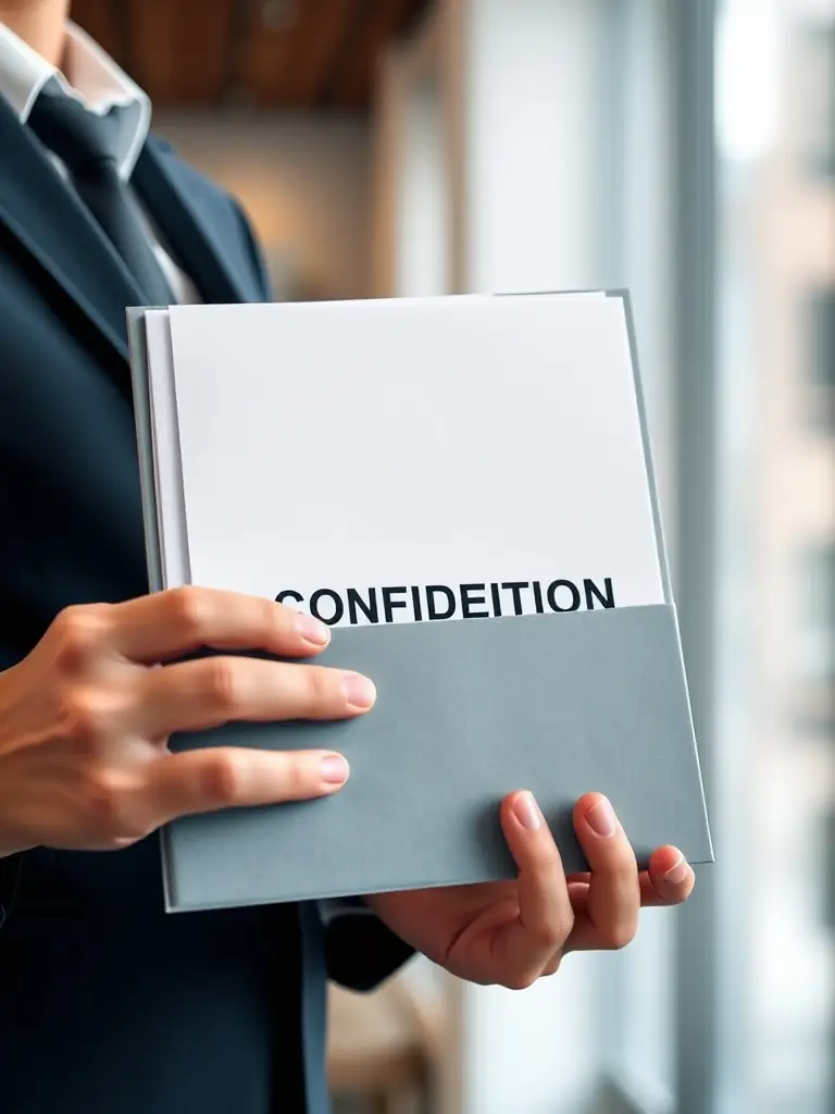 A high-resolution image representing confidentiality, such as a secure document or a private meeting, emphasizing the importance of privacy in practice sales.